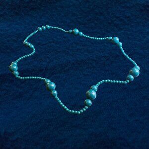 Vintage Dark Teal Necklace 38"